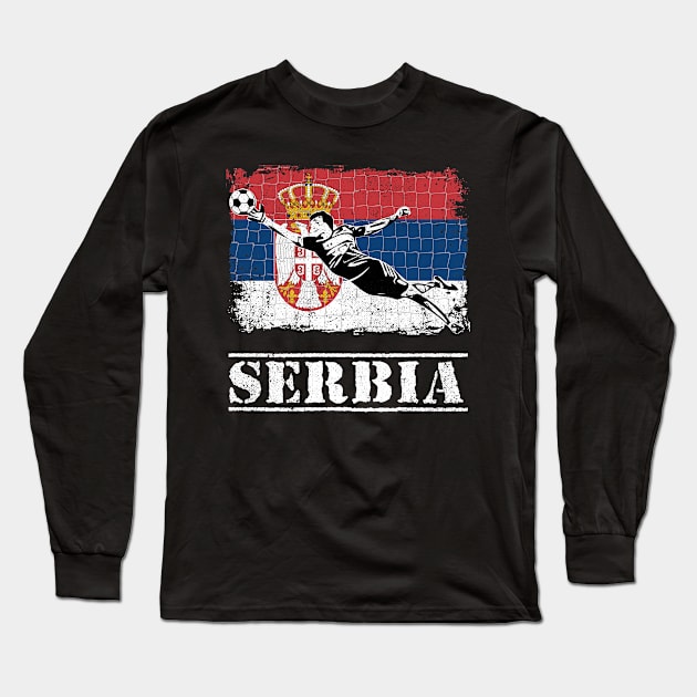 Serbia Soccer Supporter Goalkeeper Shirt Long Sleeve T-Shirt by zeno27